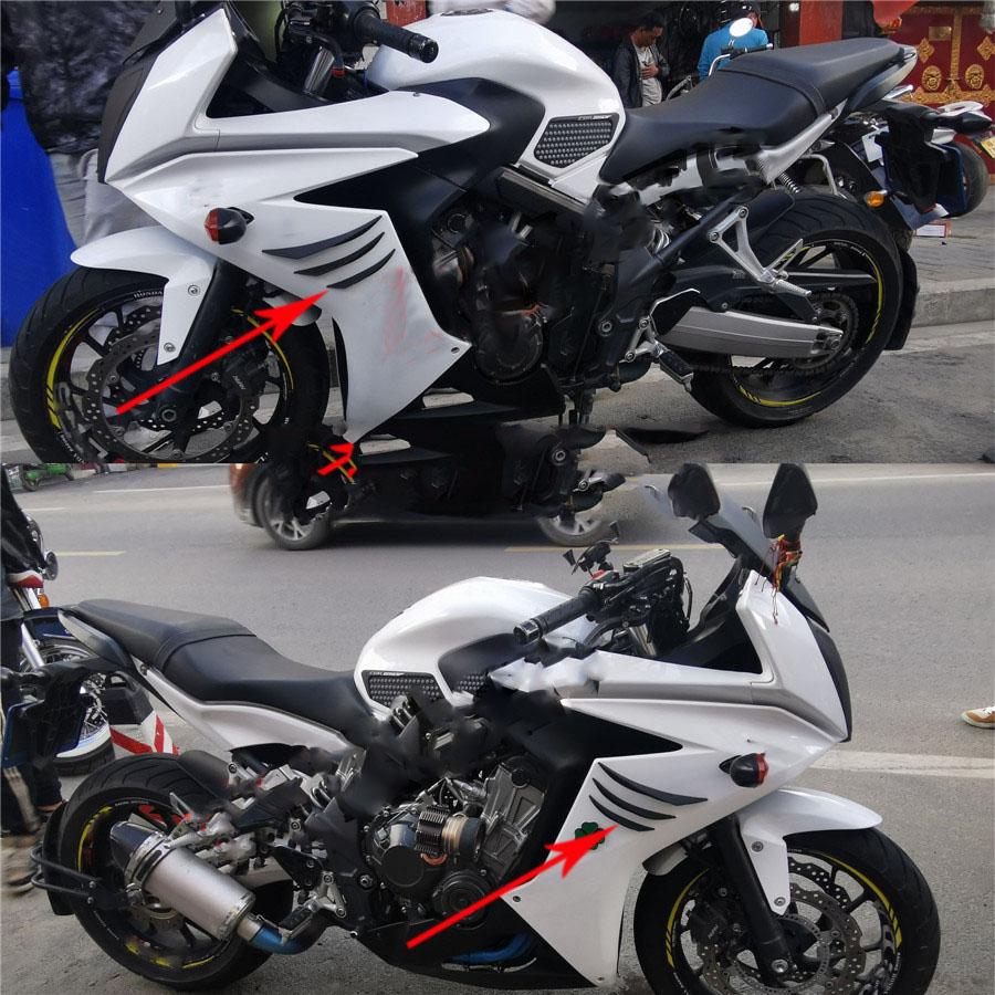 New 6 Pcs Motorcycle Front Fairing Aerodynamic Winglet Side Spoiler Decorative Set