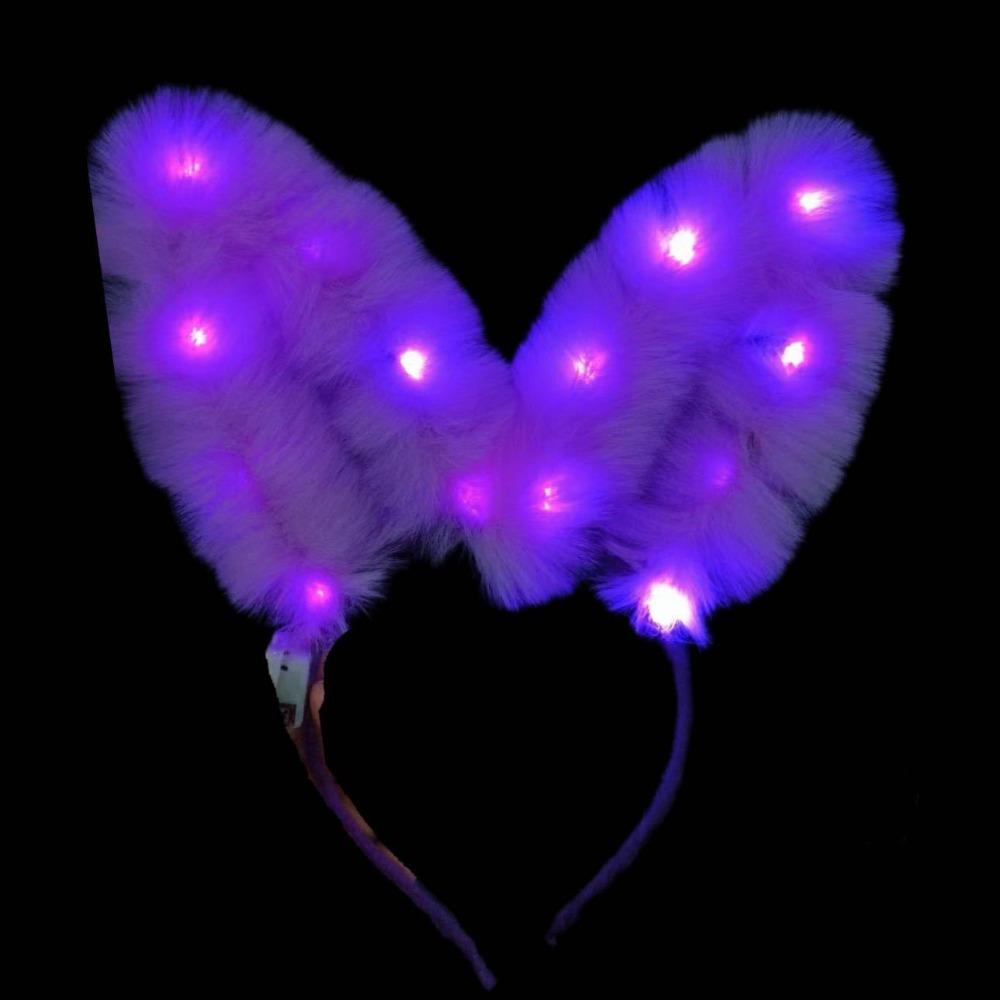 Funny Rabbit Ear Hairband LED Light Luminous Bunny Headband Cute Glowing Plush Headband  Bar