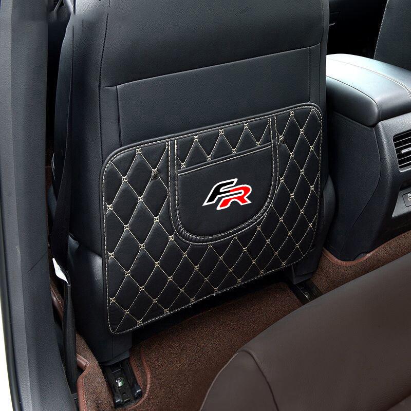 kncr9 New PU Leather Car Anti-Kick Mats Auto Seat Back Protector Cover For Seat FR Leon Ibiza Altea Exe 5f 6J Mk2 Interior Accessories