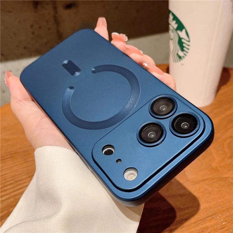 For Magnetic Phone Case For For Iphone 17 16 Pro Max Lens Protection Matte Cases For For Iphone 1 14 13 17 Pro Max Cover