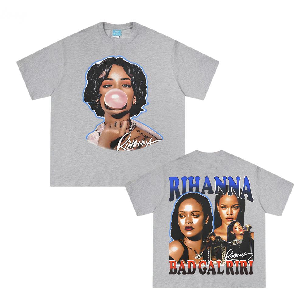 Футболка RIHANNA BUBBLEGUM Футболка с коротким рукавом в том же стиле певицы Рианны 100% Хлопок Модная Удобная Одежда Harajuku Летняя Футболка