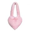 Горячие Девушки Y2k Пушистые Сумки на Плечо Сумки-Сердечки Женские Розовые Плюшевые Сумки Большая Вместимость Женская Сумка Кросс-боди из Искусственного Меха Сумка-Тоут