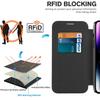 Чехол для iPhone 14 Pro, Совместимый с MagSafe, Блокировка RFID, Слоты для карт, Полностью закрывающий, ТПУ, Гальваническое покрытие, Прозрачная задняя крышка, Чехол-книжка с защитной пленкой для объектива