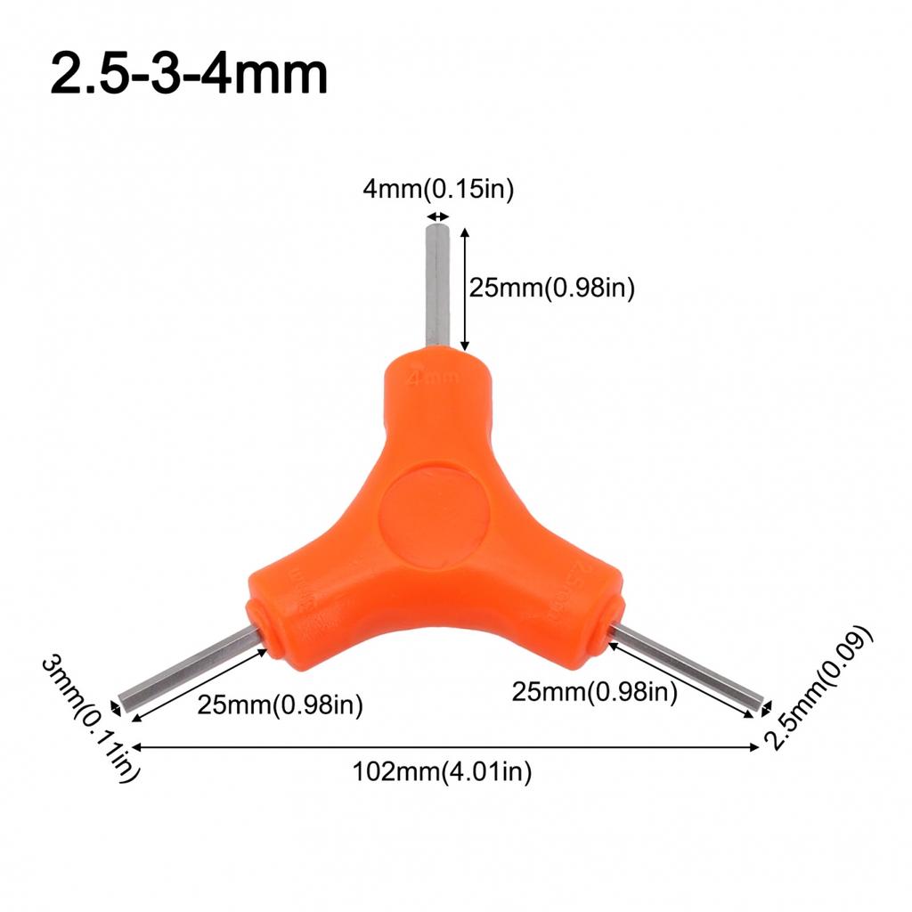 Ключ гаечный трехгранный шестигранный 2,5/3/4/5/6/8 мм хром-ванадиевая сталь