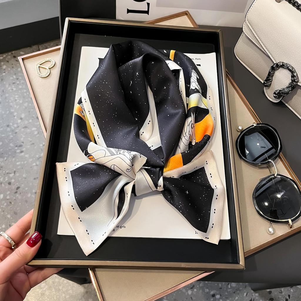 Long silk scarf women's new scarf versatile autumn and winter foreign style fashion matching shirt tied bag square scarf scarf