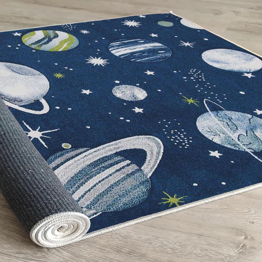 Декоративный современный тонкий коврик для детей из хлопка, устойчивый к пятнам, моющийся, сплетенный машиной