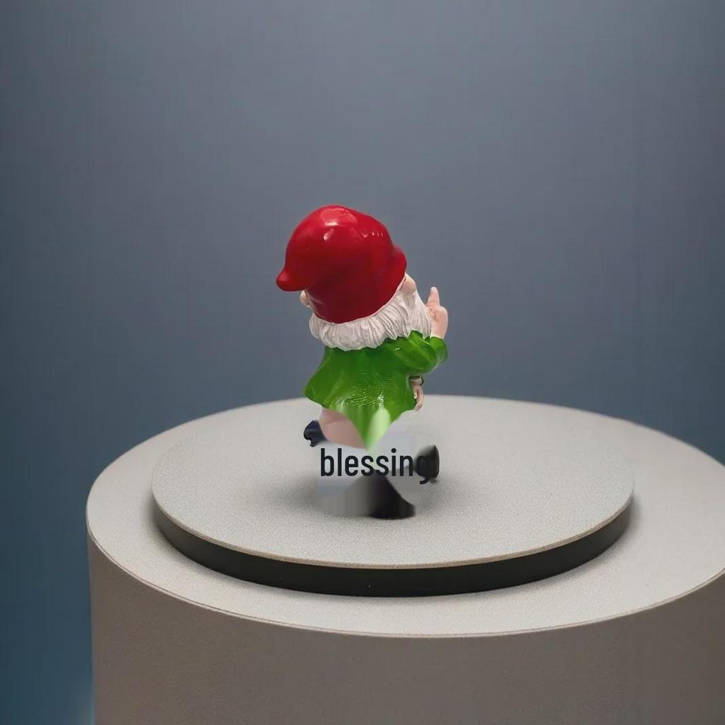 Рождественский садовый орнамент: Забавная статуэтка гнома из смолы с белой бородой