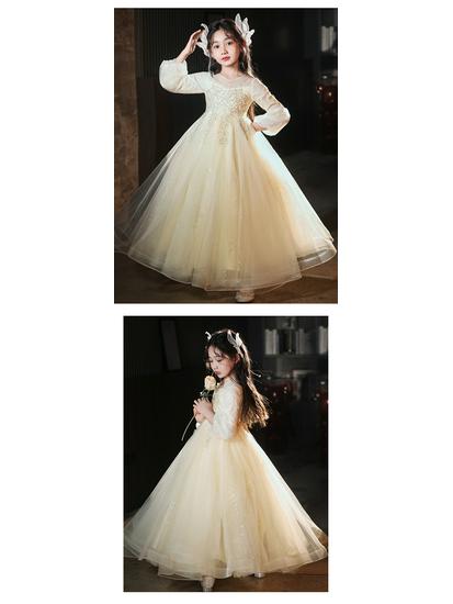 Роскошное платье для девочки-цветочницы - Принцессино платье на день рождения и свадебное платье для выступлений на фортепиано
