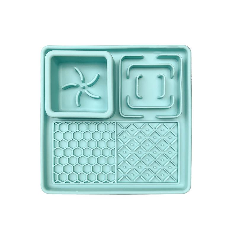 Pet Slow Feeder Tray: Edible-Grade Silicone Mat with Suction Cup for Cats & Dogs