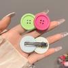 2pcs Non-Slip Button Shape Hairpins Oval Design Cute Barrettes Candy Color Hair Clip  Party