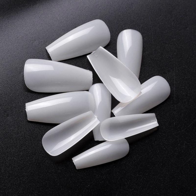 500 шт./пакет, система наращивания гелевых ногтей, полное покрытие, скульптурные прозрачные шпильки, гроб, накладные ногти