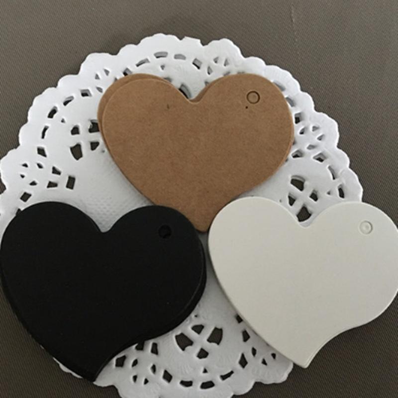 100 шт. бирка в форме сердца DIY подарочные бирки из крафт-бумаги рождественские украшения открытки подарочная упаковка бумажные этикетки скрапбукинг