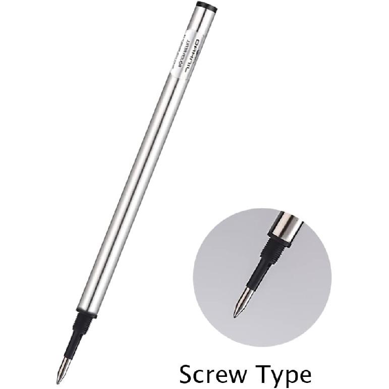 10 PCS Jinhao Roller Ball Pen Refills, Screw Type, Black Color, Medium Point,115mm