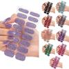 1 лист полосок гелевых наклеек для ногтей с блестящими пайетками, полоски гелевого лака для ногтей, простые гелевые полные обертывания для ногтей для создания DIY нейл-арта