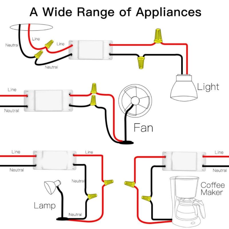 WiFi Intelligent Home Switching Remote Control AC90-250V 10A Relays Universal Breaker Support Voice Control