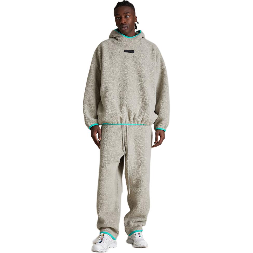 Fear of God Essentials Толстовка-пуловер из поларфлиса с капюшоном Тюлень Мужские Топы Серый 202SP244265F