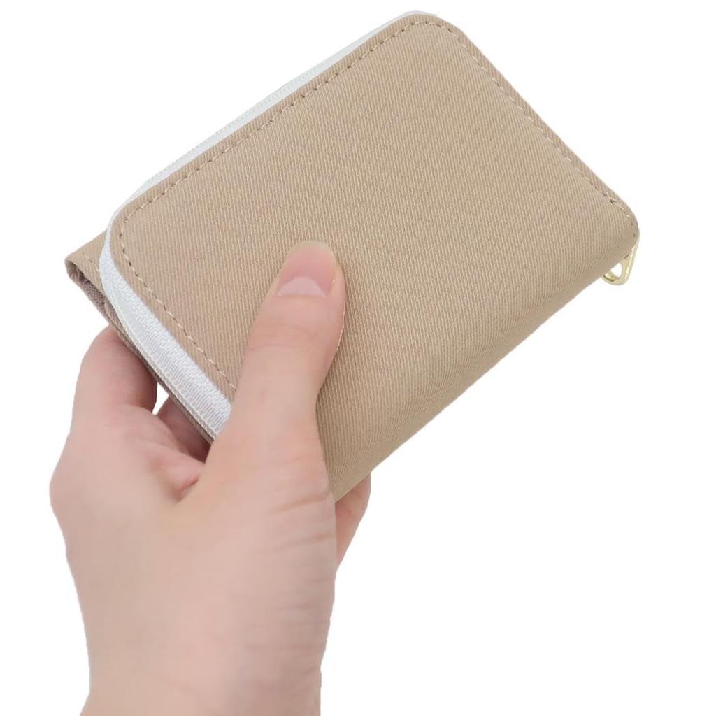 Snoopy Zipper Trifold Wallet Beige Applique SN&CB