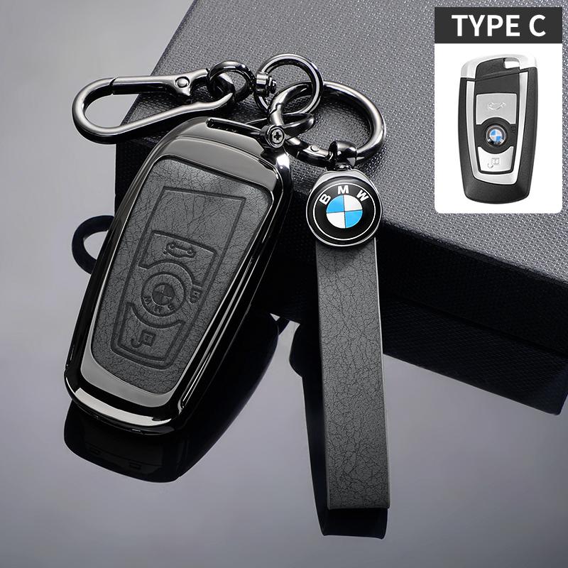 Alloy Leather Car Key Cover Shell Keychain For BMW F20 F30 G20 F31 F34 F10 G30 F11 X3 F25 X4 I3 M3 M4 1 3 5 7 Series Accessories jbvr38
