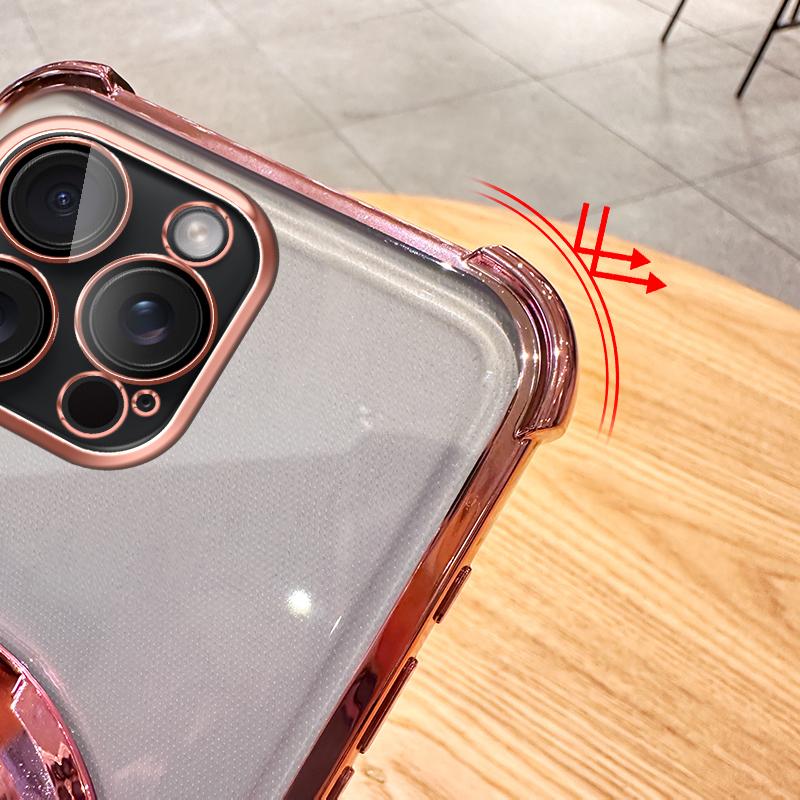 Противоударный чехол-подушка безопасности с магнитной подставкой для iPhone 16 15 14 13 12 11 Pro Max Plus XR Samsung S25 S24 S23 S22 S21 Ultra Plus FE A16 A15 A55 A14 A34 A54