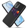 Для Honor 80 5G тканевый текстурный нескользящий чехол для телефона с отделением для карт PU кожаное покрытие жесткий износостойкий ПК тонкий чехол для телефона