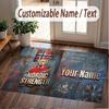 Custom Rug Erling Haaland Pattern Print Name Text Soft Non‑Slip Floor Carpet for Home Indoor Decoration
