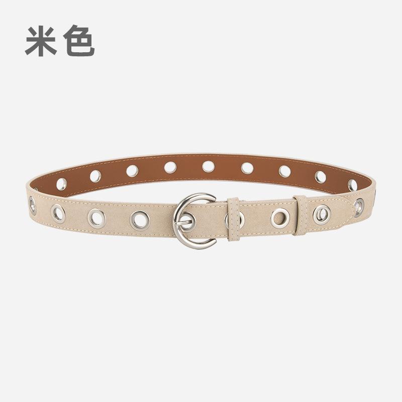 Punk Style Leather Belt Women'S Matte Jeans Decorative Belt Women