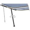 VidaXL Manual Retractable Awning with LED 350x250 Cm Blue and White 3069721
