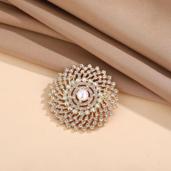 Sunflower Brooch Pin for Women, Rhinestones Inlaid Badge for Dress, Coat, Shawl, Decorative Collar Pin for Mother, Wedding