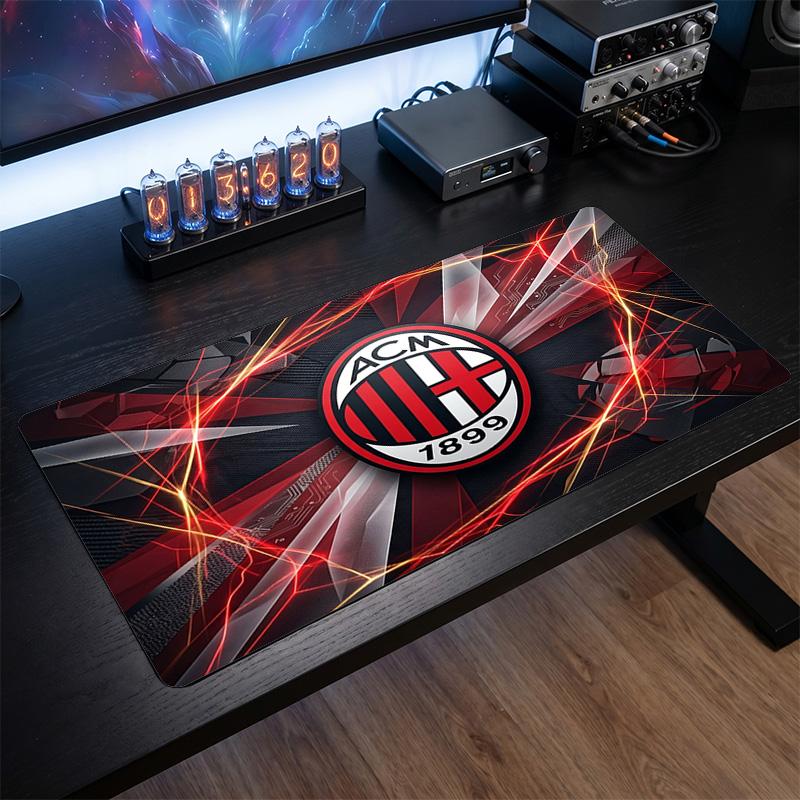 Большой коврик для мыши с принтом AC Milan, нескользящий мягкий резиновый игровой коврик для стола, декор для офисного ноутбука компьютера