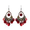 Bohemian Women Disc Charms Hollow Dangle Hook Chandelier Earrings Jewelry Gift