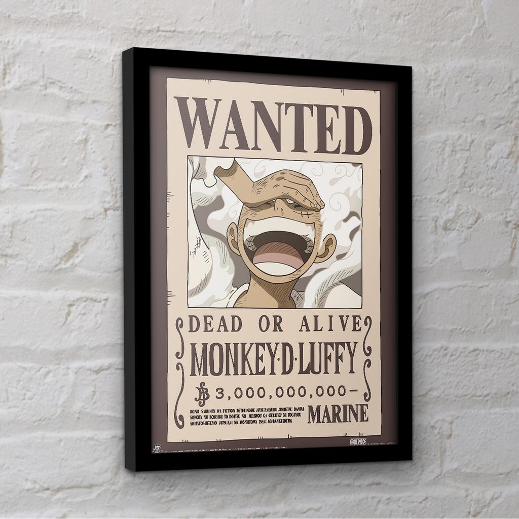 One Piece Wanted Monkey D. Luffy Framed Poster