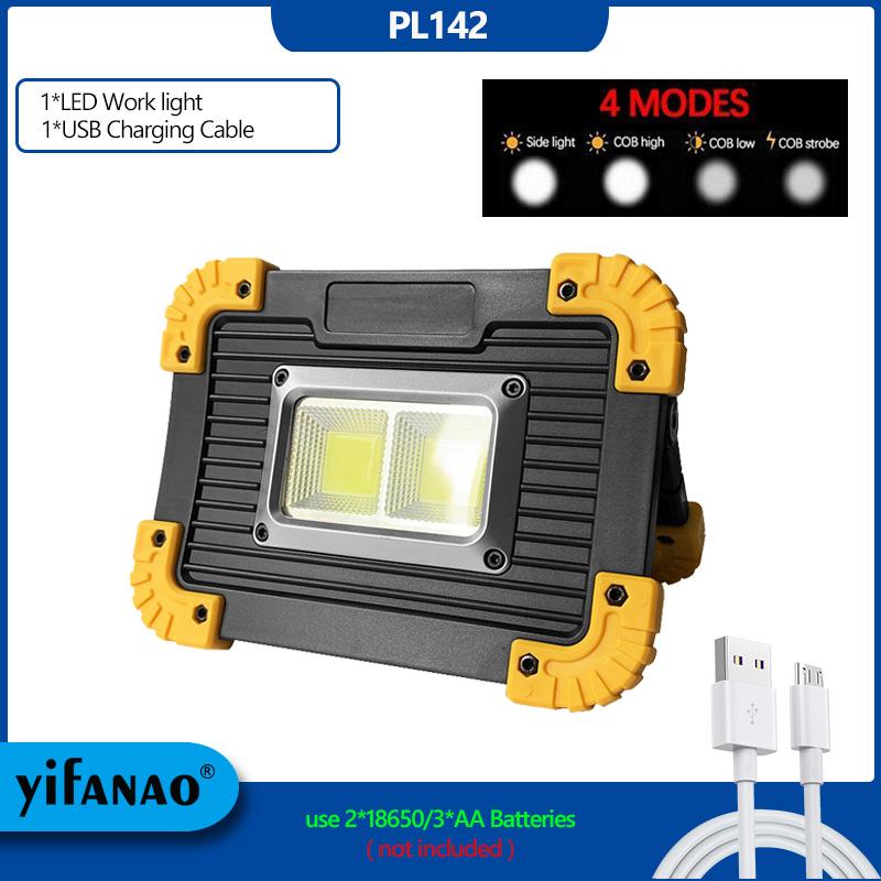 Портативный светодиодный прожектор 100 Вт, 3000 лм, супер яркий светодиодный рабочий светильник, перезаряжаемый через USB, для уличной лампы для кемпинга, светодиодный фонарик 18650