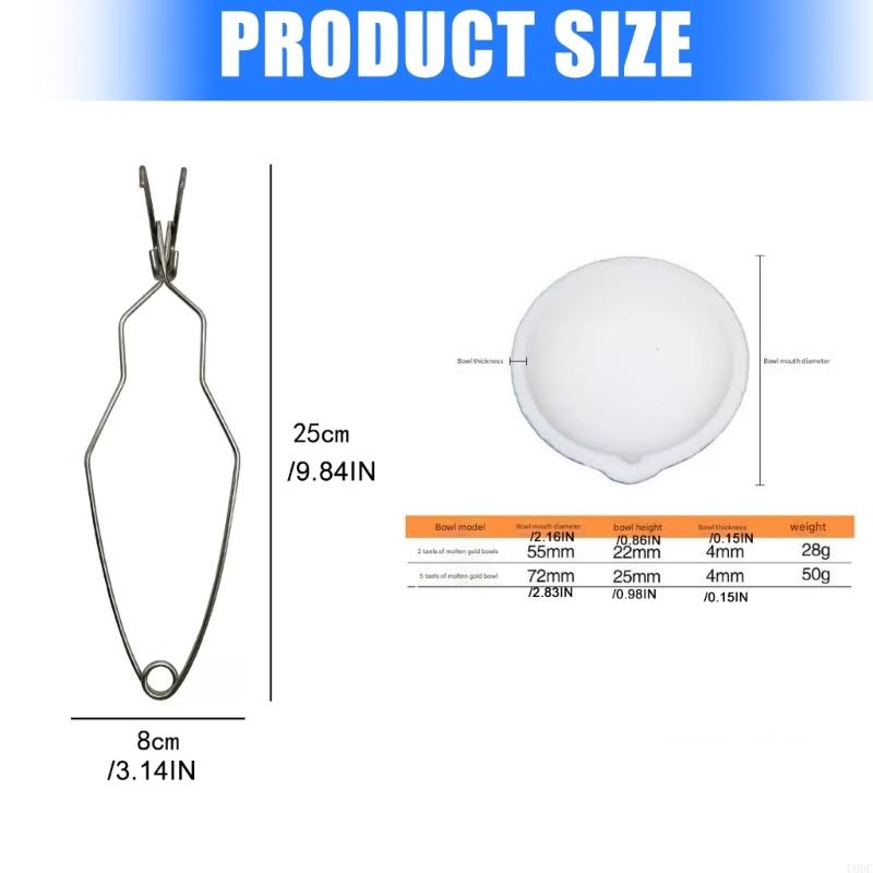 Набор жаропрочных тигельных чаш и щипцов для литья при экстремальных температурах