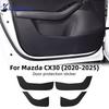 Кожаный Карбоновый Коврик Декоративная Защитная Накладка от Пинания на Дверь Автомобиля Для Mazda CX-30 CX30 2024 2025 LHD RHD