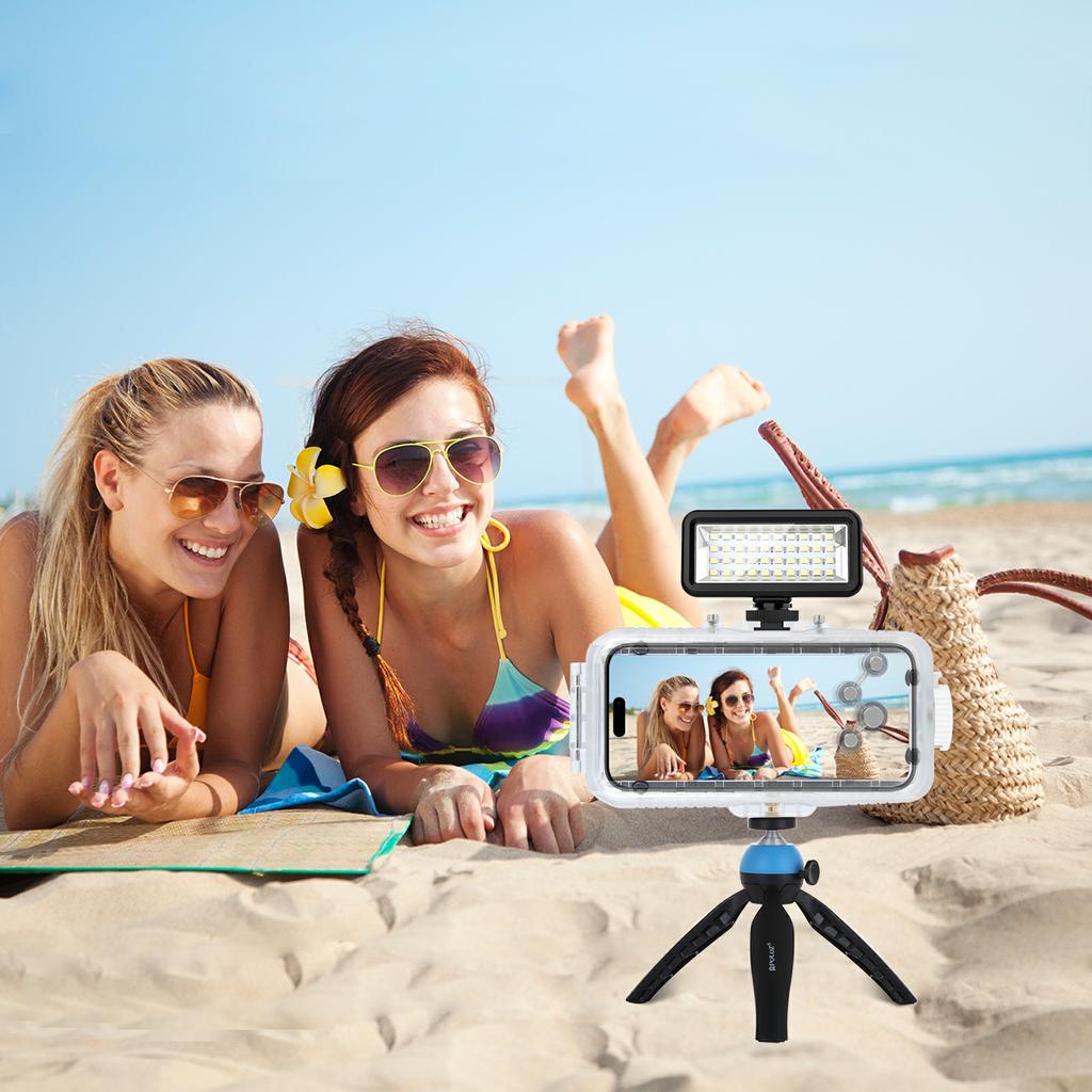 PULUZ PU9118 Для iPhone 16 Pro Max Закаленное стекло+ПК Водонепроницаемый чехол 40 м Подводный кейс для дайвинга