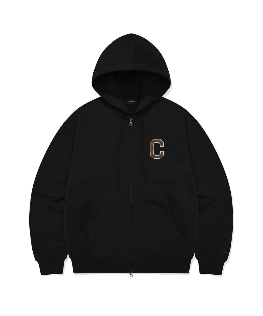 COVERNAT Черная толстовка с молнией и логотипом C