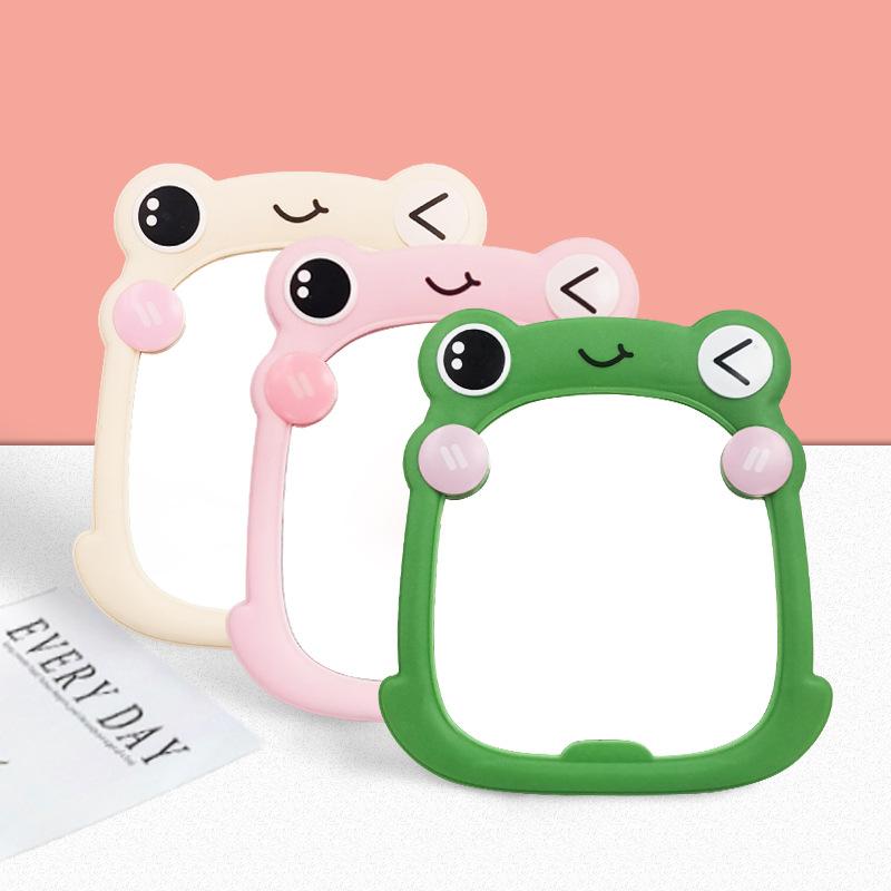 Frog Makeup Mirror Cartoon Fun Student Desktop Folding Wall Hanging Beauty Makeup Mirror Desktop Single-sided Princess Mirror