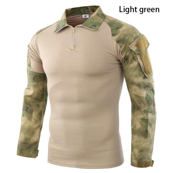 Мужская тактическая рубашка, уличные износостойкие камуфляжные футболки, мужские рубашки в стиле милитари с длинными рукавами, топы для кемпинга и пешего туризма, армейские армейские рубашки