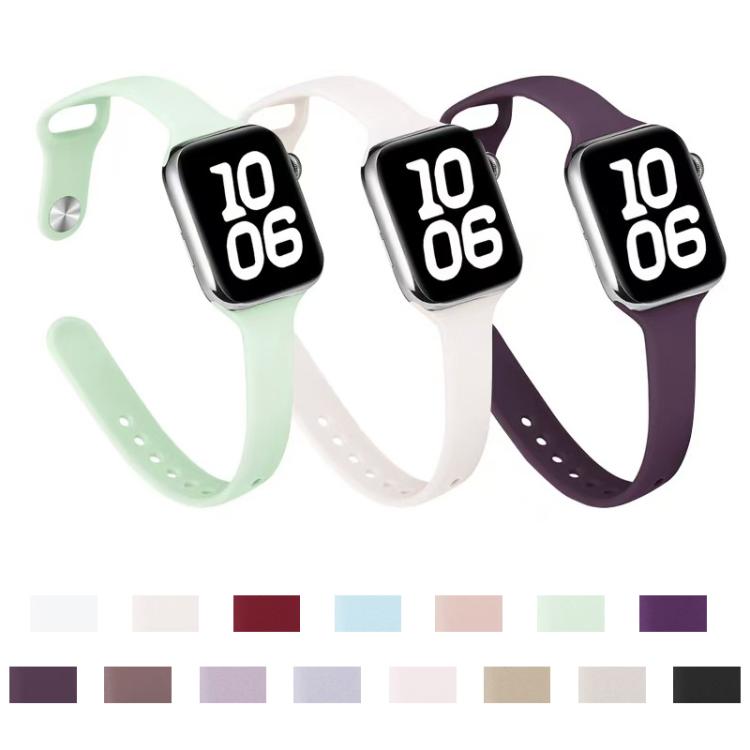 Small‑Waist Reverse‑Buckle Soft‑Silicone Watch‑Band Strap, Adjustable Wrist‑Bracelet Accessory For Apple Watch 42/44/45/46/49mm