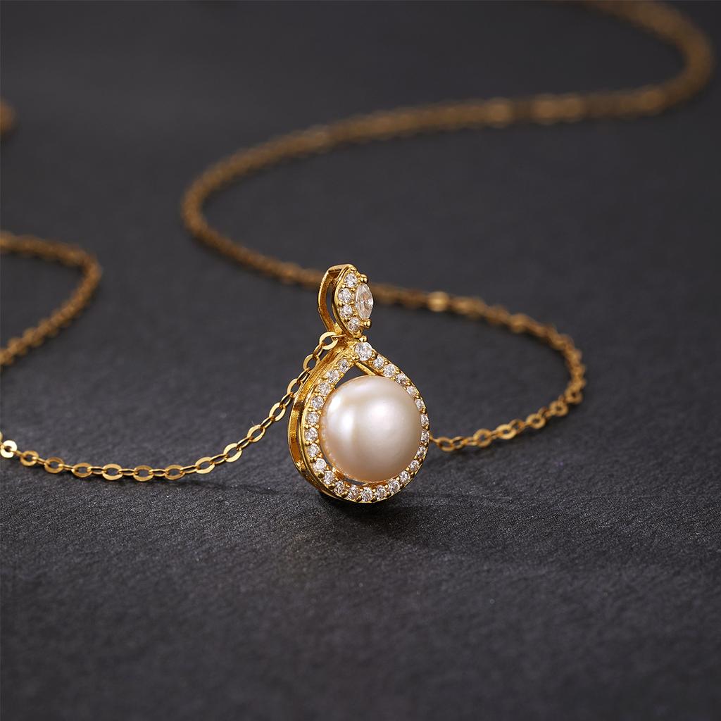 S925 стерлингового серебра жемчужное ожерелье с настоящей любовью женская мода высокое чувство натуральный жемчужный кулон ключичная цепочка чувство