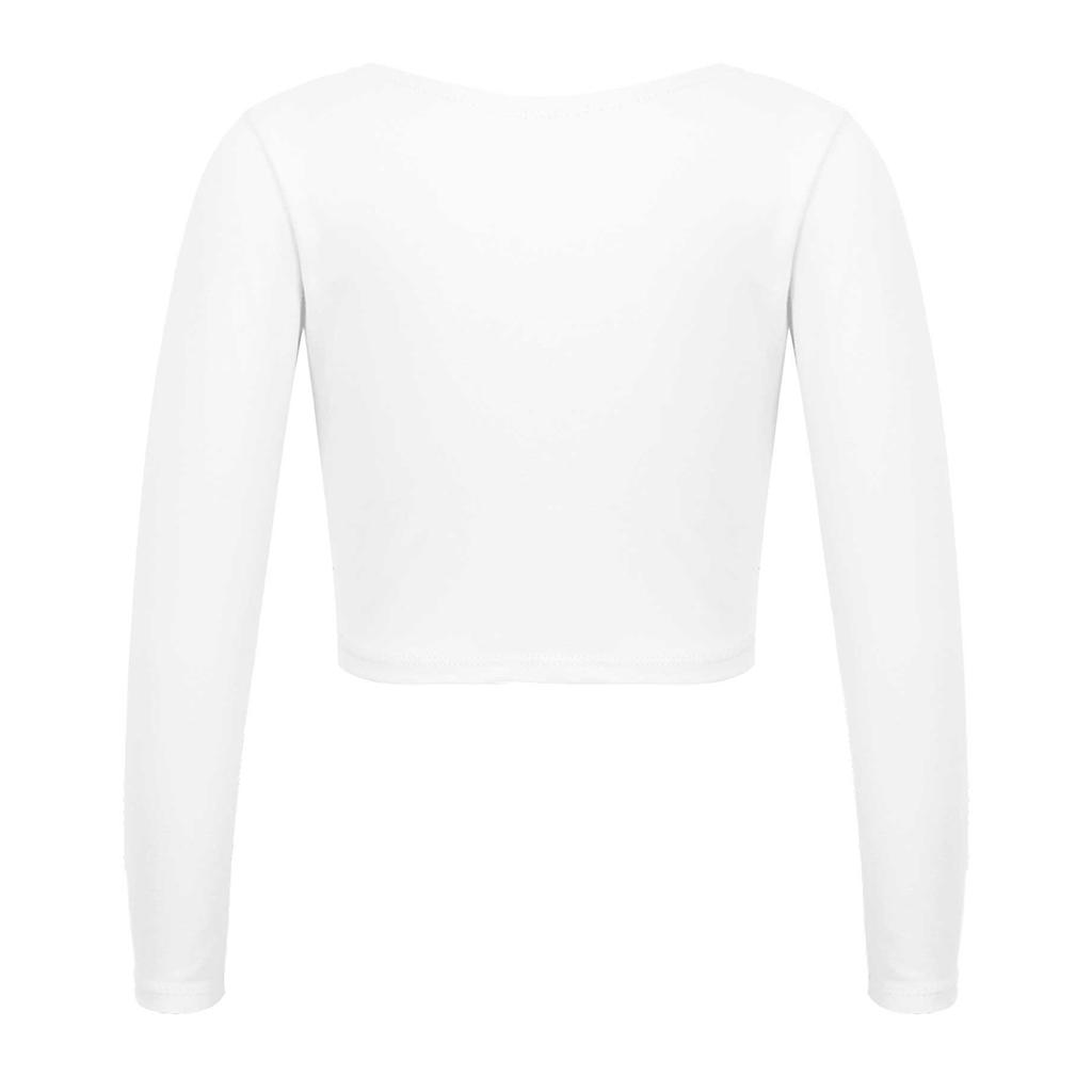 Девочки Длинный рукав V-образный вырез Узел спереди Однотонная Танцевальная куртка Длинный рукав Теплый Балетный костюм