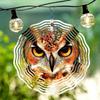 3D Owl Mandala Wind Chime Rotating Metal Art Decor for Garden Patio Yard Outdoor Home Decoration
