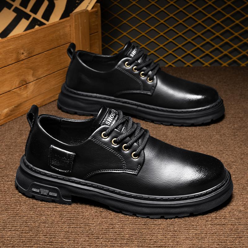 Модные кожаные мужские повседневные туфли на шнуровке из кожи класса люкс мужские оксфорды деловые британские туфли черного цвета для отдыха