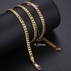Gold Chain For Men Women Wheat Figaro Rope Cuban Link Chain Gold Filled Stainless Steel Necklaces Male Jewelry Gift