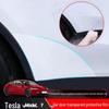 Защитный щиток от брызг в виде треугольника для задней двери Tesla Model Y/3 - Прозрачная пленка TPU Ярко-черного цвета
