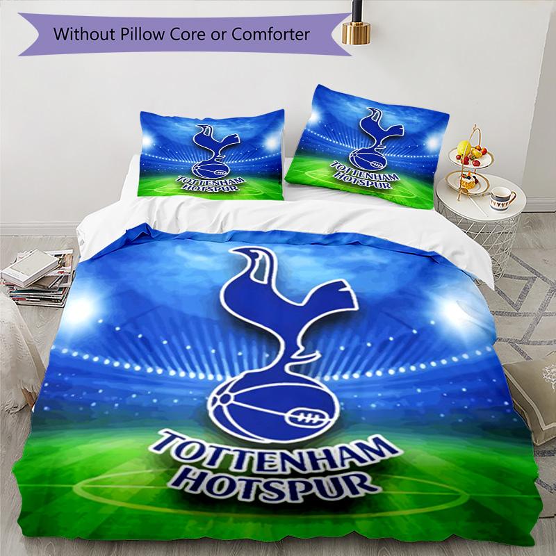 Tottenham Hotspur F.C Design Printed Pattern Duvet Cover Set – includes 1 duvet cover and 2 matching pillowcases Bedroom decor Christmas gifts
