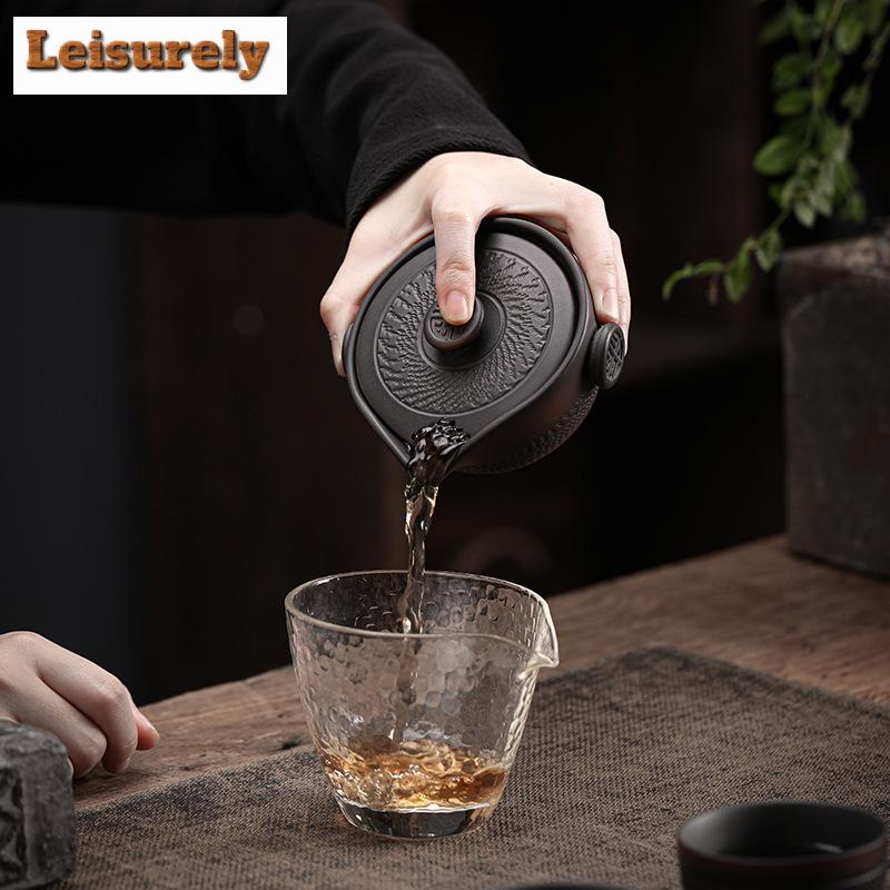 150 мл Qingxi Purple Pottery Hand Grab Gaiwan Handmade Jumping Knife Чайная Супница Чайник Крышка Чаша Чайный Сервиз Подарочный