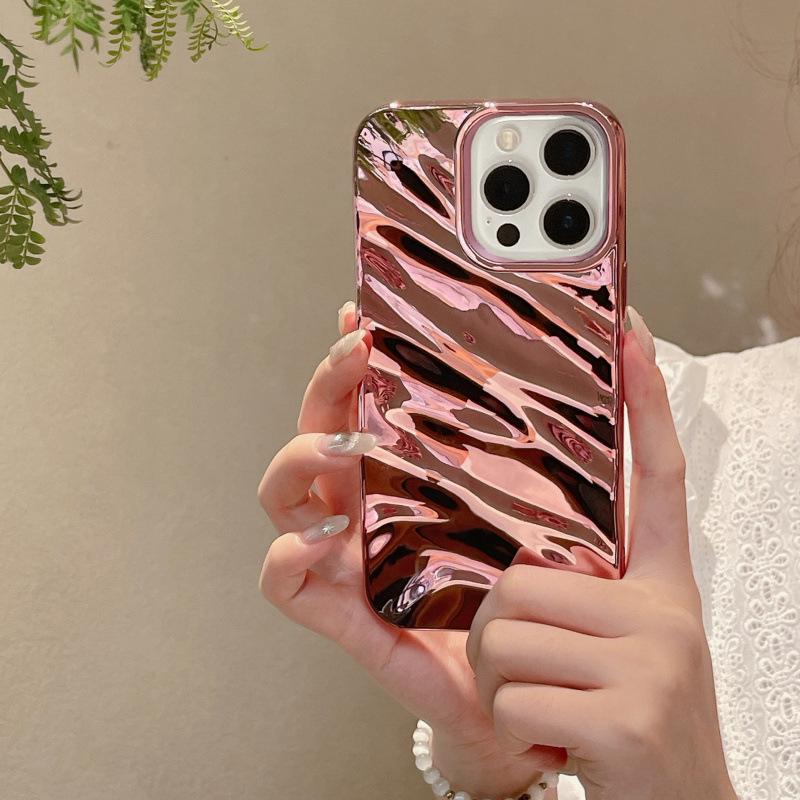 3D Гальванизированный Чехол с Текстурой Морщин для iPhone 16 Pro Max, Совместим с Apple 15/14/13, Премиальное Ощущение
