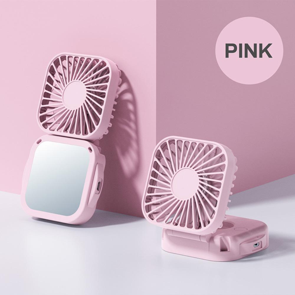 Adjustable Portable Handheld Fan With Vanity Mirror Pocket Fan Personal Desk Fan Summer Gift