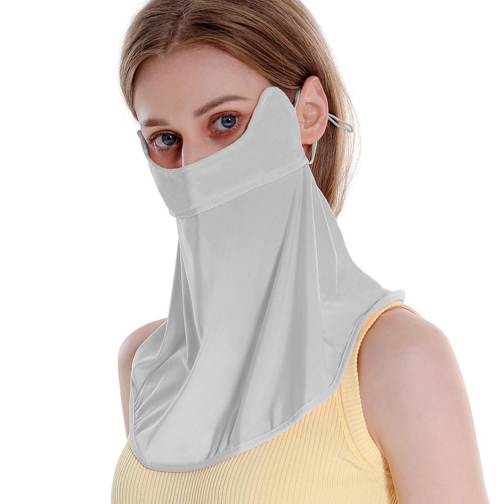 Женская маска для лица от солнца из ледяного шелка с 3D-защитой для глаз - Дышащая, тонкая и румянец для езды на велосипеде на открытом воздухе